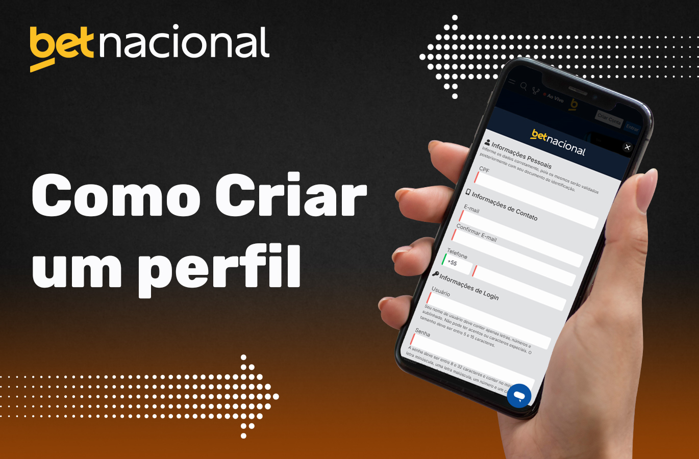 Criar uma conta na Betnacional Brasil