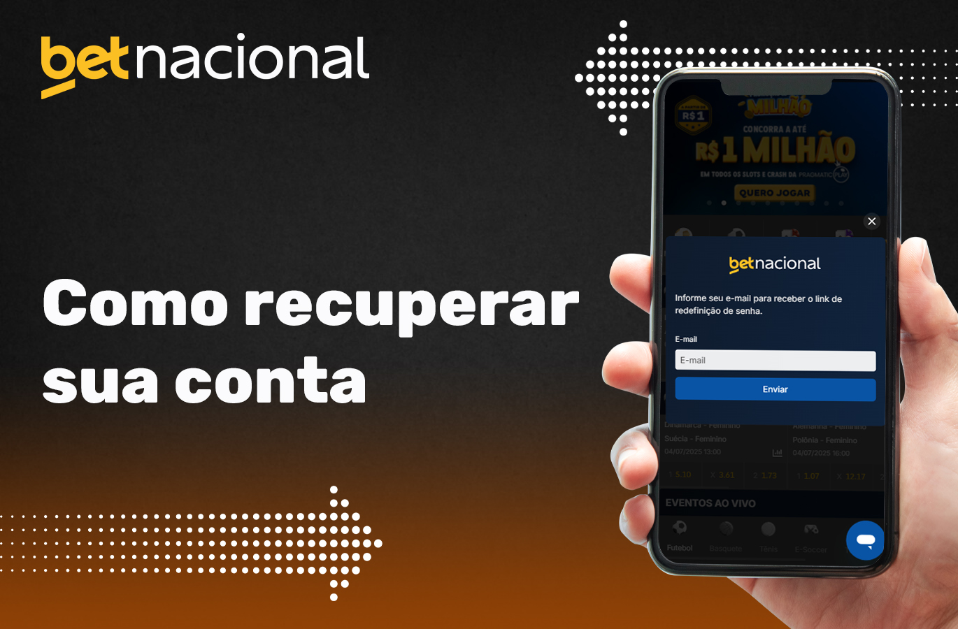 Restaurar os detalhes de login do Betnacional Brasil