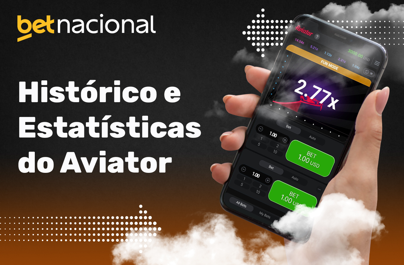 Estatísticas e histórico do jogo Aviator no casino Betnacional