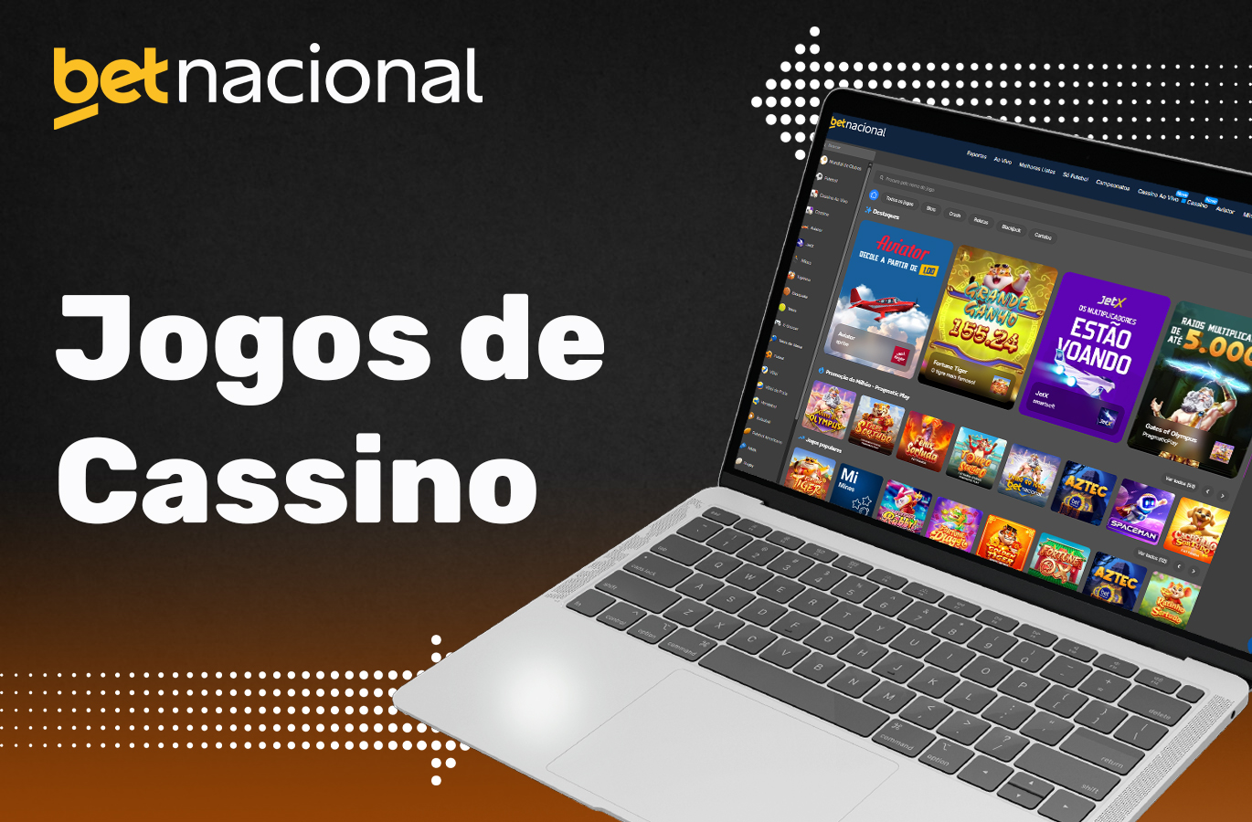 Jogos disponíveis na secção de casino online do Betnacional